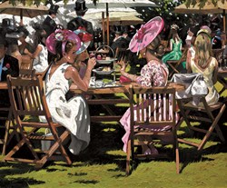 Afternoon Tea at Ascot by Sherree Valentine Daines - Canvas on Board sized 24x20 inches. Available from Whitewall Galleries